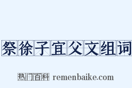 祭徐子宜父文组词是什么意思的图片